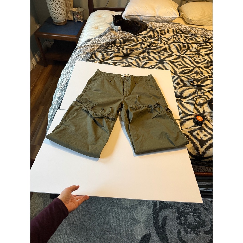 Levis 94 Baggy Cargo Pants Olive Green High‎ Rise Utility Trousers Size 32